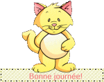 Gif animé bonne journée chat